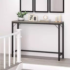Table console moderne, table de canapé de style industriel de 100 cm pour derrière le canapé, l'entrée ou le couloir, cadre en métal robuste avec plateau en bois, design peu encombrant