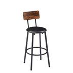 Ensemble de 3 pièces pour table à manger à hauteur de comptoir industrielle avec 2 tabourets à hauteur de comptoir en PU, pour cuisine ou bar à la maison peu encombrant - Panipeachy