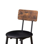 Ensemble de 3 pièces pour table à manger à hauteur de comptoir industrielle avec 2 tabourets à hauteur de comptoir en PU, pour cuisine ou bar à la maison peu encombrant - Panipeachy