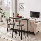 Ensemble de 3 pièces pour table à manger à hauteur de comptoir industrielle avec 2 tabourets à hauteur de comptoir en PU, pour cuisine ou bar à la maison peu encombrant - Panipeachy