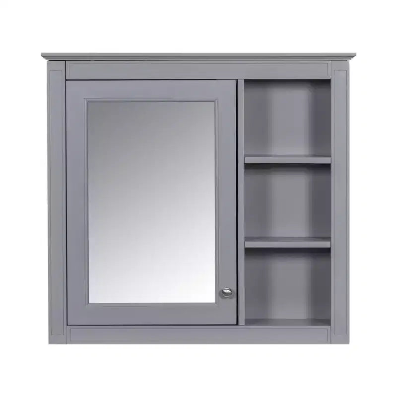 Meuble de salle de bain CASAINC 30 x 28 avec miroir et 3 étagères ouvertes, fixation murale (sans meuble-lavabo)