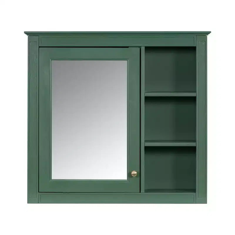 Meuble de salle de bain CASAINC 30 x 28 avec miroir et 3 étagères ouvertes, fixation murale (sans meuble-lavabo)