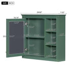 Meuble de salle de bain CASAINC 30 x 28 avec miroir et 3 étagères ouvertes, fixation murale (sans meuble-lavabo)