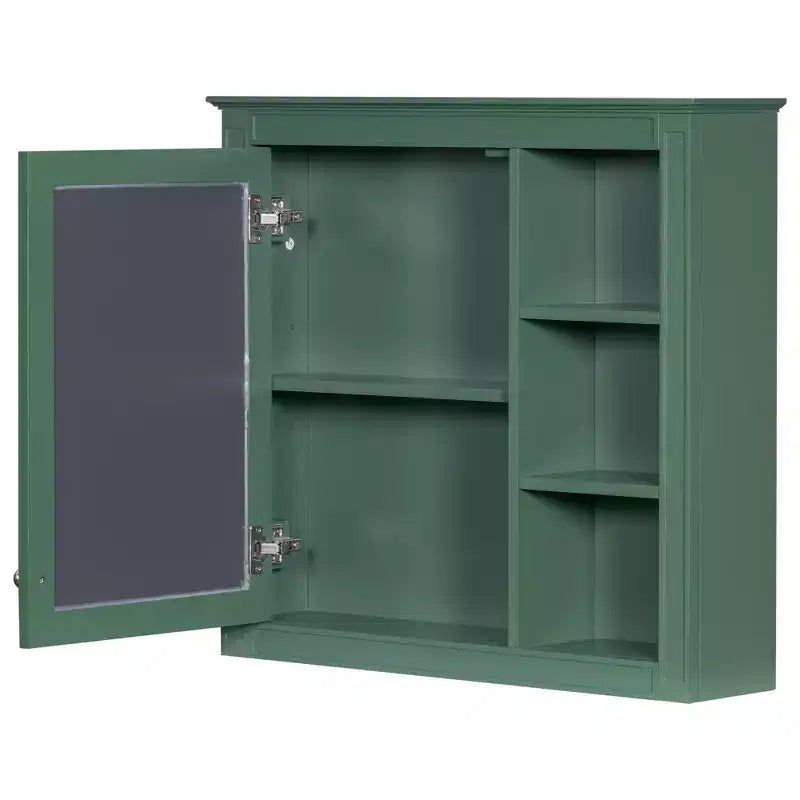 Meuble de salle de bain CASAINC 30 x 28 avec miroir et 3 étagères ouvertes, fixation murale (sans meuble-lavabo)