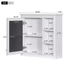 Meuble de salle de bain CASAINC 30 x 28 avec miroir et 3 étagères ouvertes, fixation murale (sans meuble-lavabo)