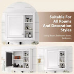 Meuble de salle de bain CASAINC 30 x 28 avec miroir et 3 étagères ouvertes, fixation murale (sans meuble-lavabo)