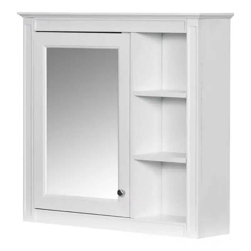 Meuble de salle de bain CASAINC 30 x 28 avec miroir et 3 étagères ouvertes, fixation murale (sans meuble-lavabo)