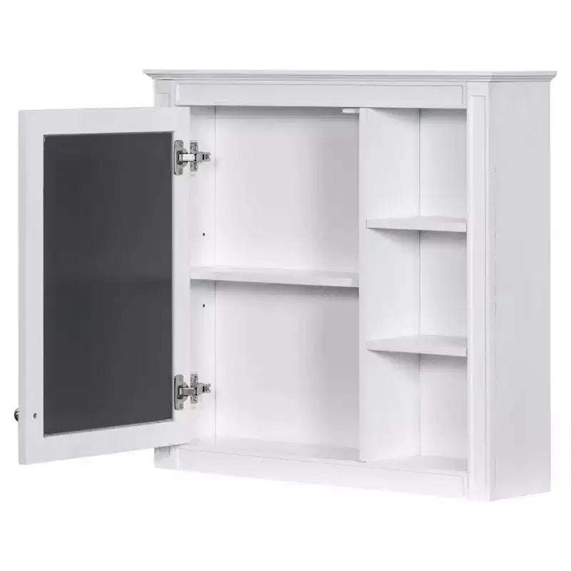 Meuble de salle de bain CASAINC 30 x 28 avec miroir et 3 étagères ouvertes, fixation murale (sans meuble-lavabo)