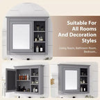 Meuble de salle de bain CASAINC 30 x 28 avec miroir et 3 étagères ouvertes, fixation murale (sans meuble-lavabo)