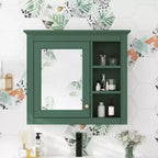Meuble de salle de bain CASAINC 30 x 28 avec miroir et 3 étagères ouvertes, fixation murale (sans meuble-lavabo)
