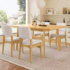 PexFix Table à manger rustique de ferme, cadre en bois massif, table à manger moderne minimaliste pour cuisine, salle à manger, salon