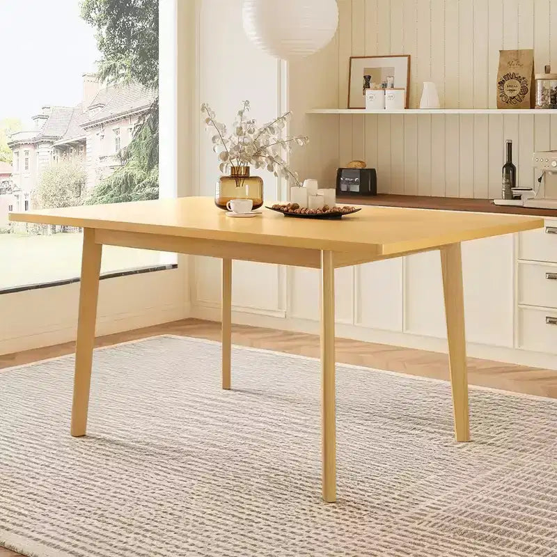 PexFix Table à manger rustique de ferme, cadre en bois massif, table à manger moderne minimaliste pour cuisine, salle à manger, salon