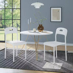 Lot de 2 chaises de salle à manger d'extérieur, chaises de cuisine empilables en plastique, pieds en acier, imperméables et résistantes aux taches, intérieur et extérieur