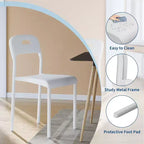Lot de 2 chaises de salle à manger d'extérieur, chaises de cuisine empilables en plastique, pieds en acier, imperméables et résistantes aux taches, intérieur et extérieur