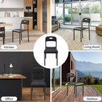 Lot de 2 chaises de salle à manger d'extérieur, chaises de cuisine empilables en plastique, pieds en acier, imperméables et résistantes aux taches, intérieur et extérieur