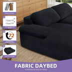 Canapé double méridienne surdimensionné 80 pouces en velours côtelé avec assise profonde et 2 oreillers, canapé-lit avec mousse haute densité