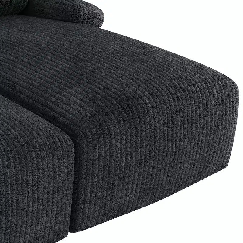 Canapé double méridienne surdimensionné 80 pouces en velours côtelé avec assise profonde et 2 oreillers, canapé-lit avec mousse haute densité