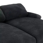 Canapé double méridienne surdimensionné 80 pouces en velours côtelé avec assise profonde et 2 oreillers, canapé-lit avec mousse haute densité
