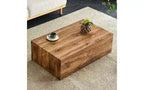 Table basse rectangulaire minimaliste TUYOHW, table de salon prête à l'emploi, table basse moderne en MDF avec texture naturelle