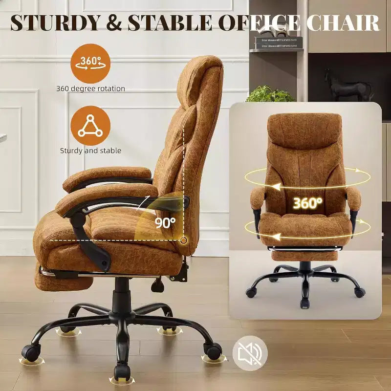 Chaise de bureau ergonomique, chaise de gaming en PU, hauteur réglable, inclinaison de 90 à 135 degrés, dossier, roulettes pivotantes à 360 degrés, capacité de 158 kg pour le bureau