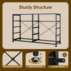 Commode en Tissu à 10 Tiroirs, Meuble de Rangement Noir Large pour Téléviseur de 50 Pouces, Meuble TV pour Chambre, Salon, Couloir et Entrée