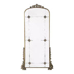 Miroir mural pleine longueur en métal arqué or antique de 24 x 48,5 pouces