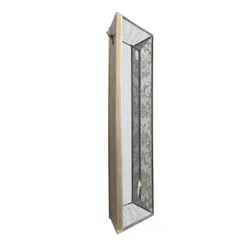 Miroir Mural Carré Argent Antique 60x60 cm avec Accents Floraux