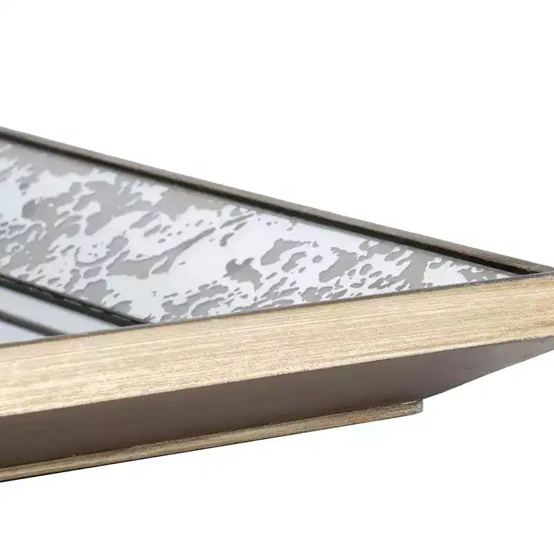 Miroir Mural Carré Argent Antique 60x60 cm avec Accents Floraux