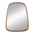 27 x 37 Inch Irregular Wall Mirror with Wood Frame