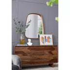 Miroir Mural Irrégulier 27 x 37 Pouces avec Cadre en Bois