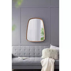Miroir Mural Irrégulier 27 x 37 Pouces avec Cadre en Bois
