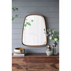 Miroir Mural Irrégulier 27 x 37 Pouces avec Cadre en Bois