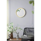 Miroir Mural Rond en Bois de Mangue de 20 Pouces
