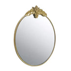 Grand miroir mural rond de 36 x 41 pouces avec cadre en métal doré