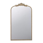 Miroir mural arqué doré de 24 x 42 pouces avec un design d'inspiration baroque
