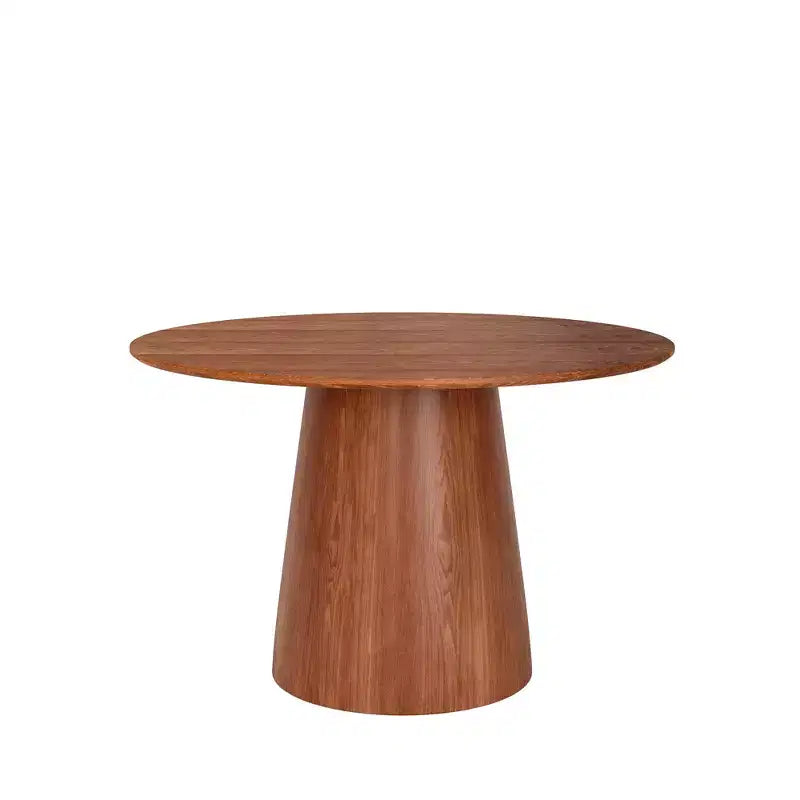 Table à manger ronde sur pied en bois d'hévéa style campagne française GDFStudio Joana