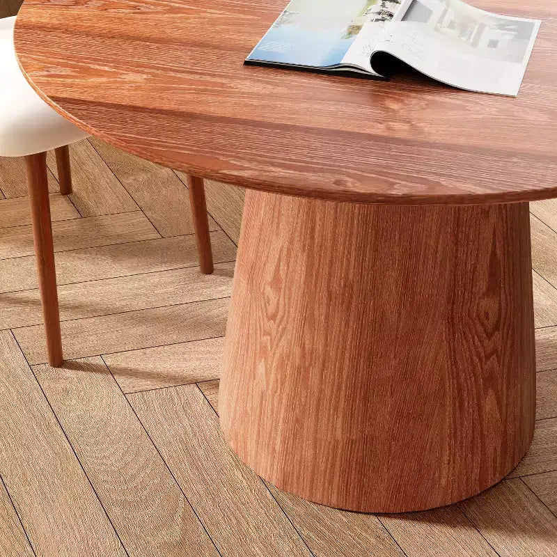 Table à manger ronde sur pied en bois d'hévéa style campagne française GDFStudio Joana