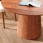 Table à manger ronde sur pied en bois d'hévéa style campagne française GDFStudio Joana