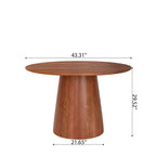 Table à manger ronde sur pied en bois d'hévéa style campagne française GDFStudio Joana