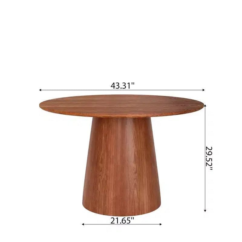 Table à manger ronde sur pied en bois d'hévéa style campagne française GDFStudio Joana