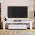TV Stand for 50-75 Inch TVs, Modern Media Console with Large Storage Drawer, Entertainment Center for Living Room Bedroom - White