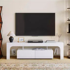 TV Stand for 50-75 Inch TVs, Modern Media Console with Large Storage Drawer, Entertainment Center for Living Room Bedroom - White