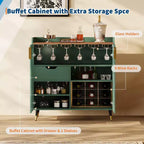 Vitrine COZONY avec porte vitrée, meuble de rangement autoportant avec porte-verres et tiroirs