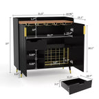 Vitrine COZONY avec porte vitrée, meuble de rangement autoportant avec porte-verres et tiroirs