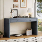 Table console incurvée Clihome avec rangement, table d'entrée en bois avec 2 tiroirs, tables consoles rustiques de style fermier pour entrée, couloir, salon