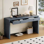 Table console incurvée Clihome avec rangement, table d'entrée en bois avec 2 tiroirs, tables consoles rustiques de style fermier pour entrée, couloir, salon