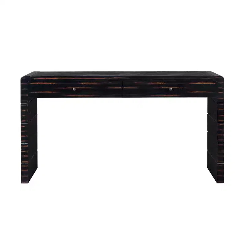 Table console incurvée Clihome avec rangement, table d'entrée en bois avec 2 tiroirs, tables consoles rustiques de style fermier pour entrée, couloir, salon