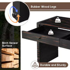 Table console incurvée Clihome avec rangement, table d'entrée en bois avec 2 tiroirs, tables consoles rustiques de style fermier pour entrée, couloir, salon