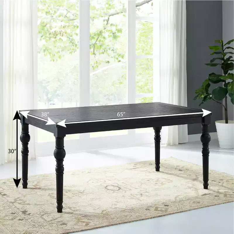 Table à manger en bois traditionnel GDFStudio Ashford avec pieds tournés