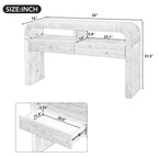 Clihome Console Table Table d'entrée, Table de canapé rétro incurvée avec 2 grands tiroirs, Console étroite pour salon, couloir, entrée
